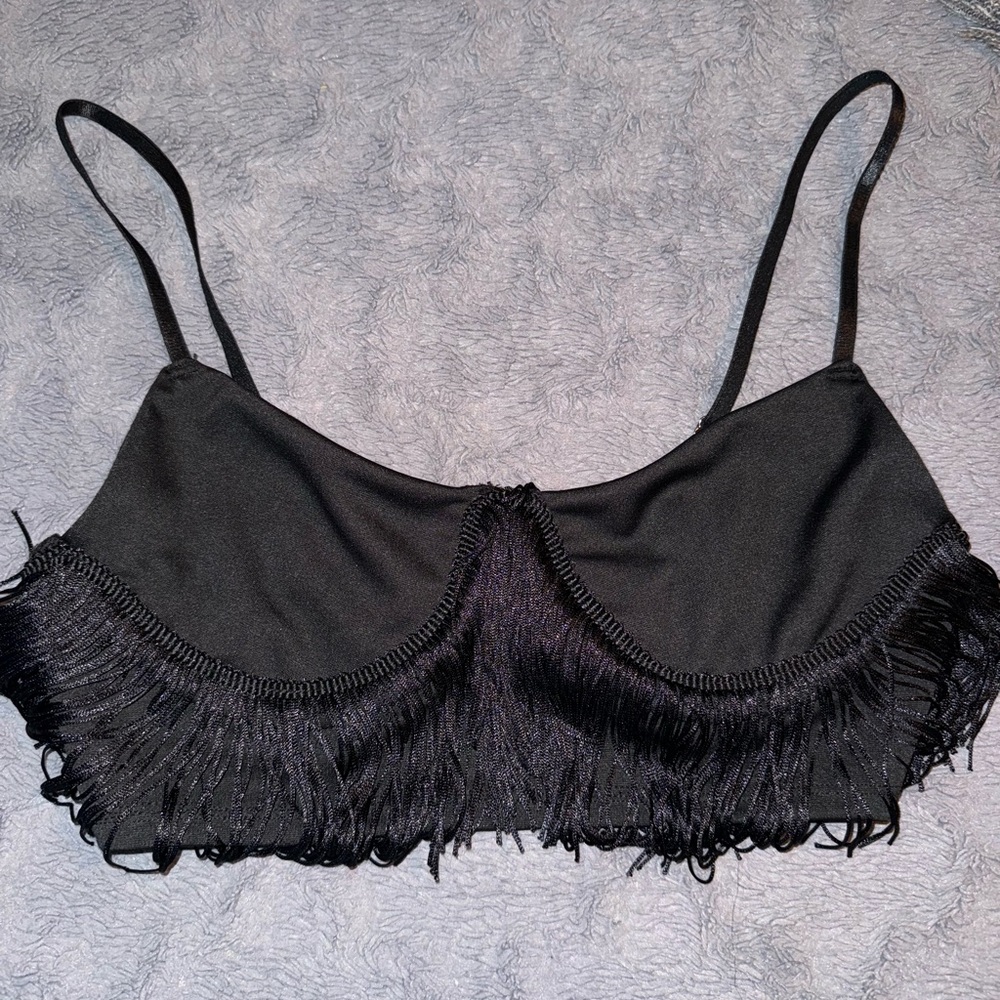 Black Fringe Bralette